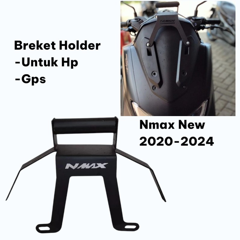 Breket Holder Hp GPS Motor Nmax New 2020-2024 Besi Pegangan Holder Hp