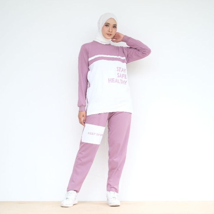 Setelan Baju Olahraga Wanita Muslim Vira Mareema / One Set Muslimah Sporty