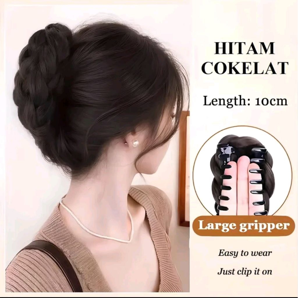 Wig gaya Rambut Korea Sanggul Cepol-Rambut palsu