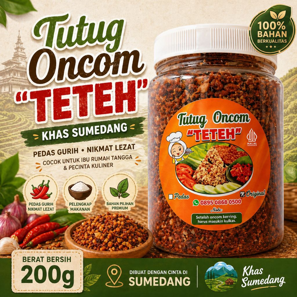 Tutug Oncom Teteh Khas Sumedang Bumbu Tabur Siap Saji