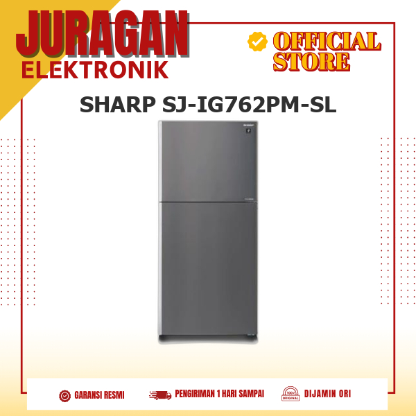 SHARP SJ-IG762PM-SL Sharp Kulkas 2 Pintu SJ-IG762PM-SL SJIG762PMSL J-Tech Inverter Hybrid Cooling Sy