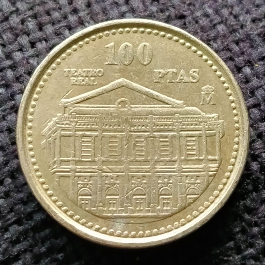 Koin Kuno Spanyol 100 Pesetas 1997 Opera Kerajaan