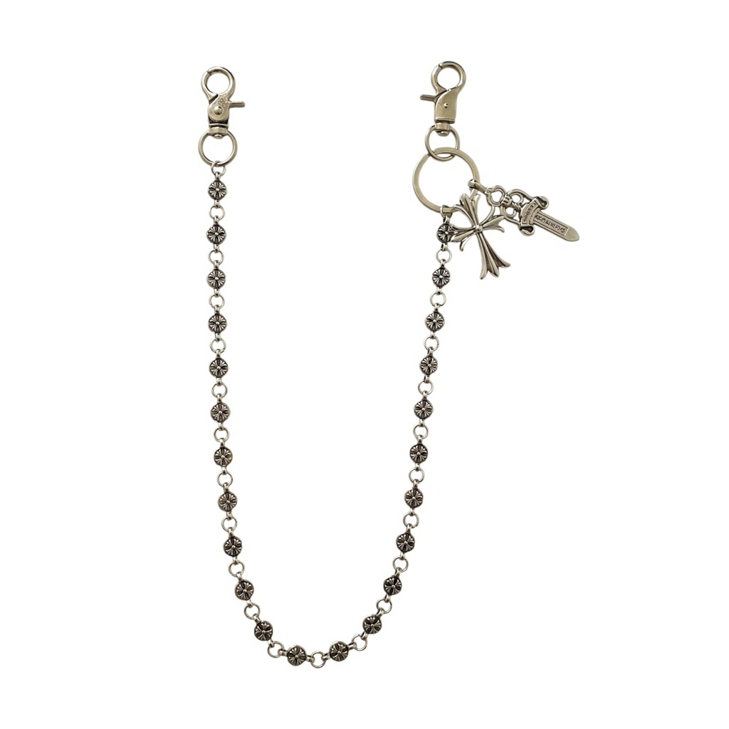 Chrome Hearts Flap Pockets Chain Pants - Aksesoris Rantai Celana Style Punk Hip Hop Korea