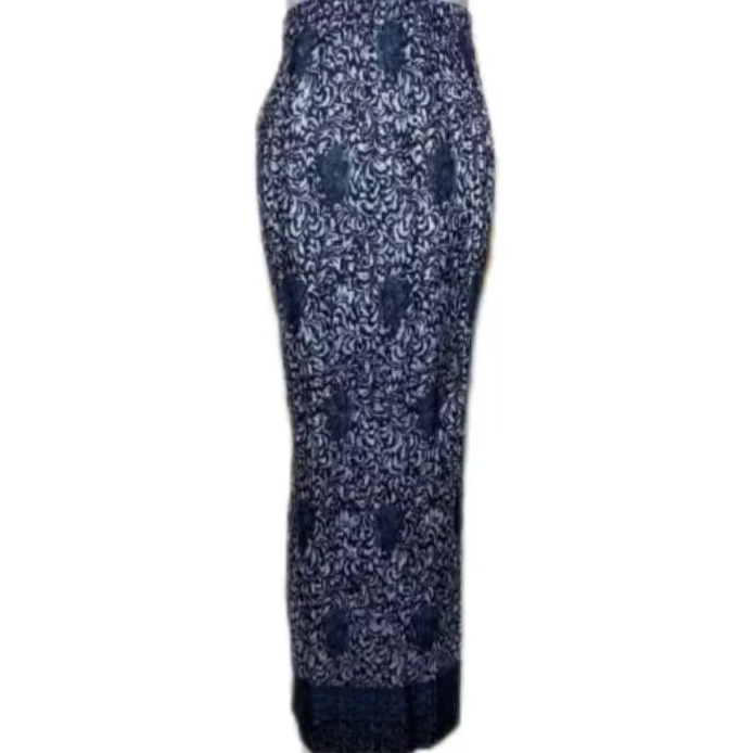 rok plisket batik abu silver