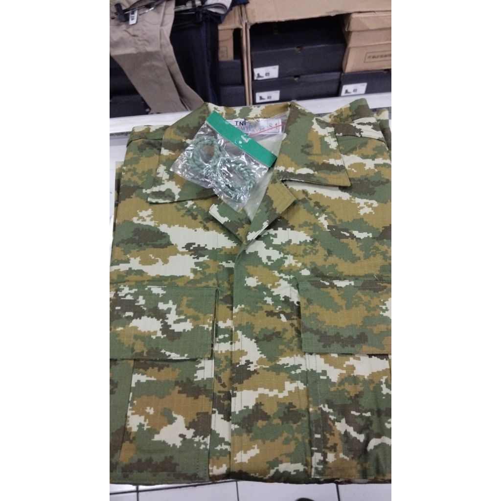 baju pdl loreng prima sage green jatah /kemhan/panca/ksa/smti
