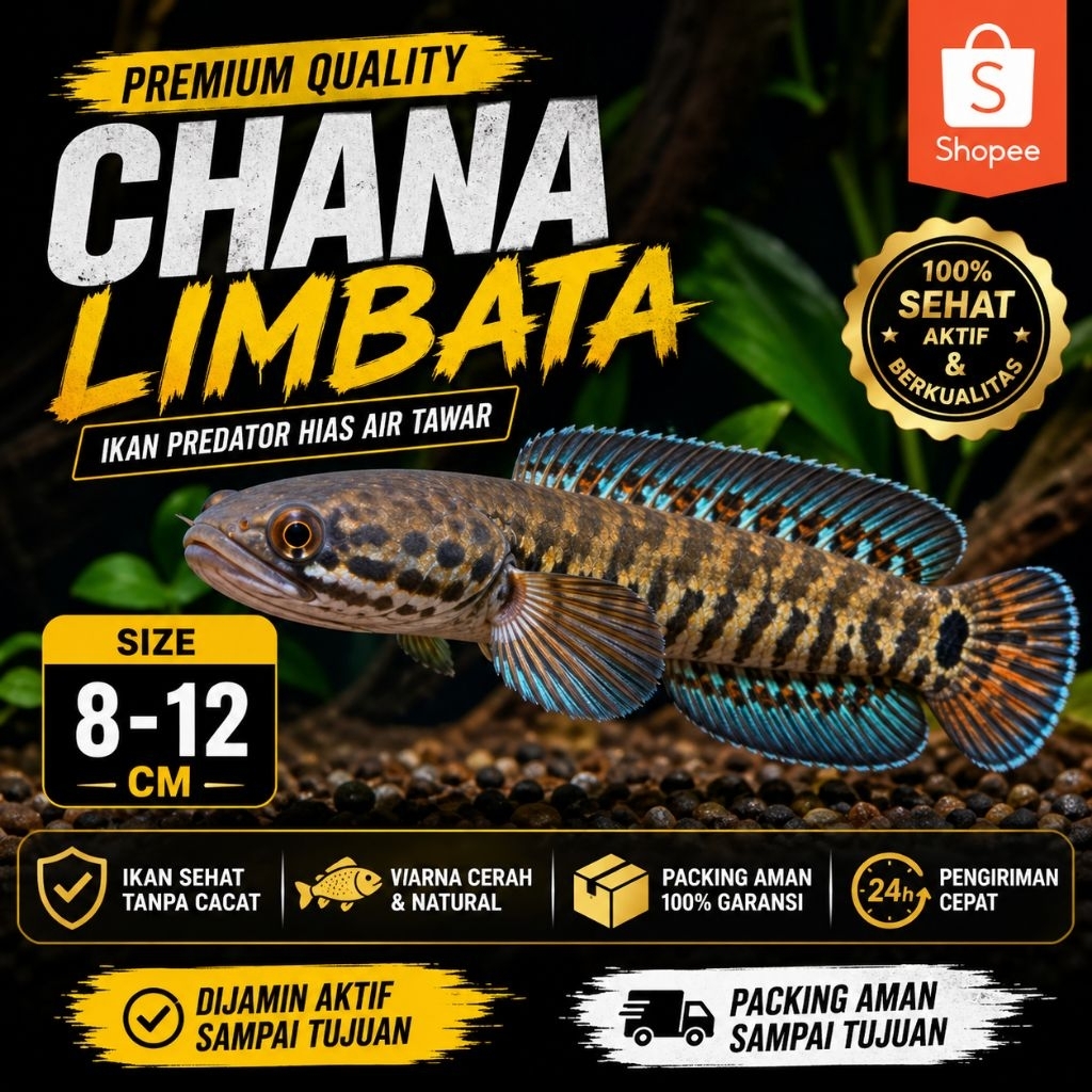 Hiasan aquarium | channa Limbata 10cm
