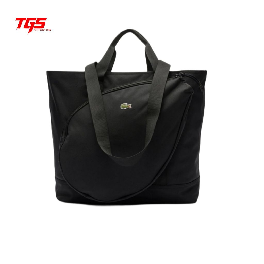 Lacoste Unisex Shopping Bag With Tennis Pocket -Black