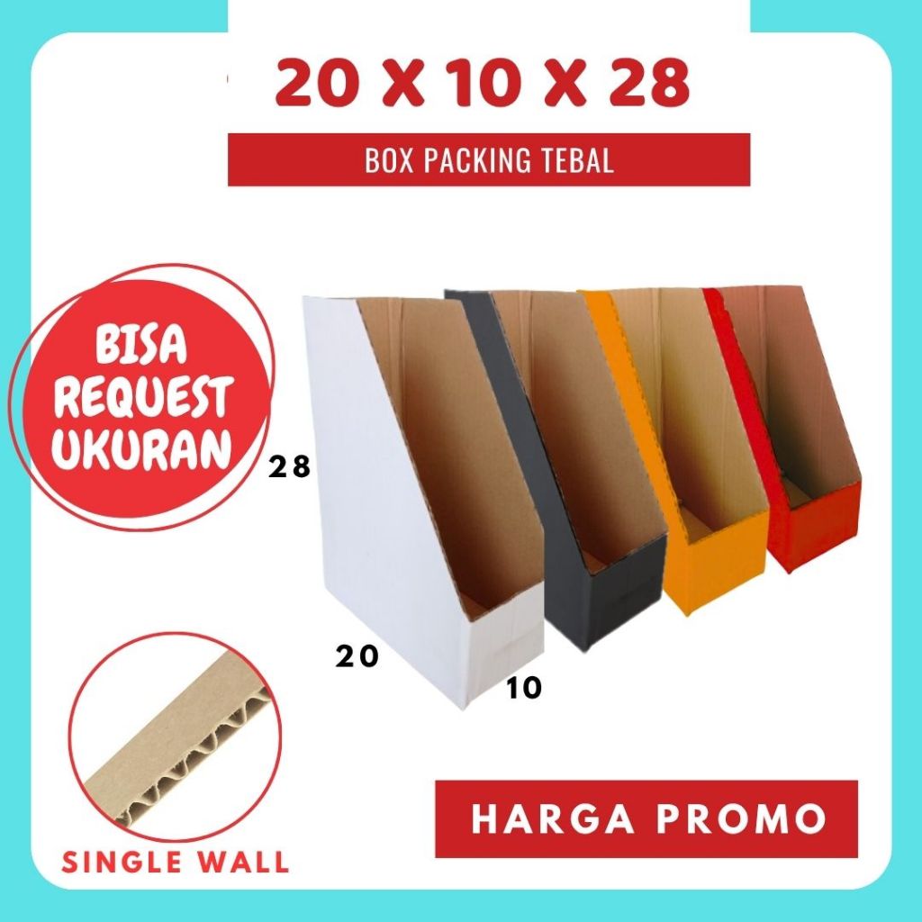 Kardus Rak Kecil 20x10x28 Box File Dus Packing Kotak Kemasan Karton Dokumen FIle