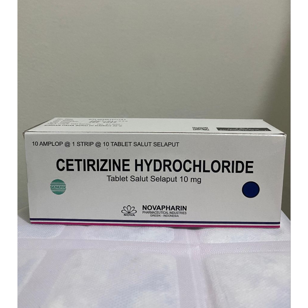 Cetirizine 10 mg box 100 tablet Novapharin