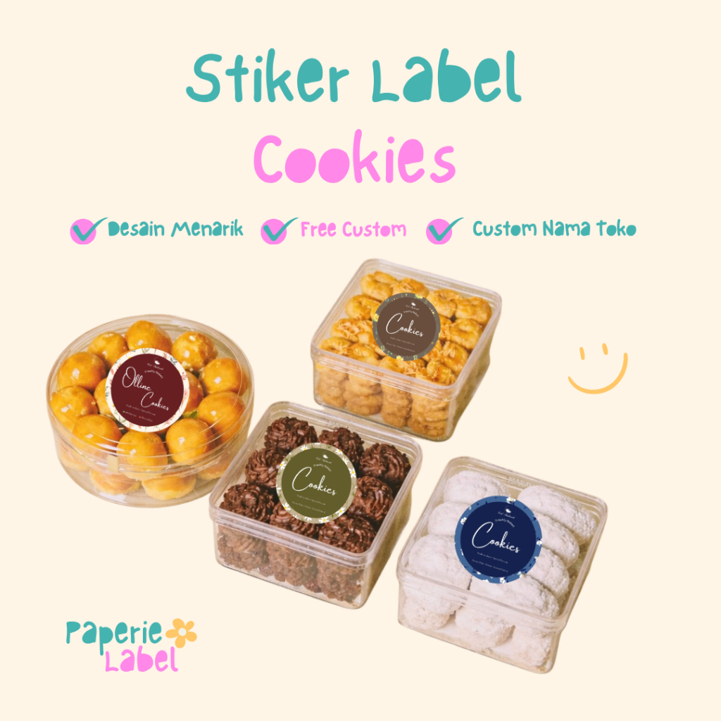 Stiker Label Bulat Seal Kemasan Kue Kering Cookies - Stiker Label Segel Bulat Toples
