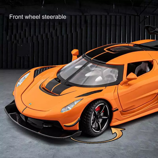 (R116) Miniatur Jesko Absolute Koenigsegg Diecast alloy car model 1:24 sound and light pull back