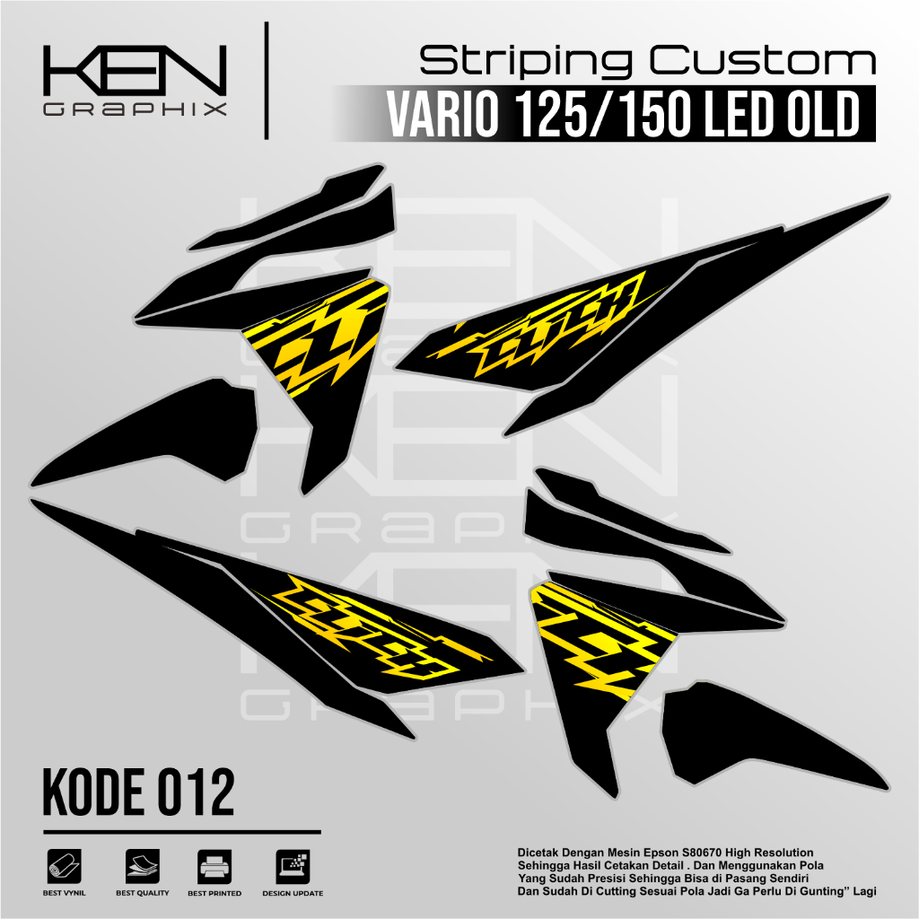 STICKER MOTOR VARIO 125/150 LED OLD/LIST MOTROR VARIO 125 LAMA/ VARIASI VARIO 125/150 KODE 012