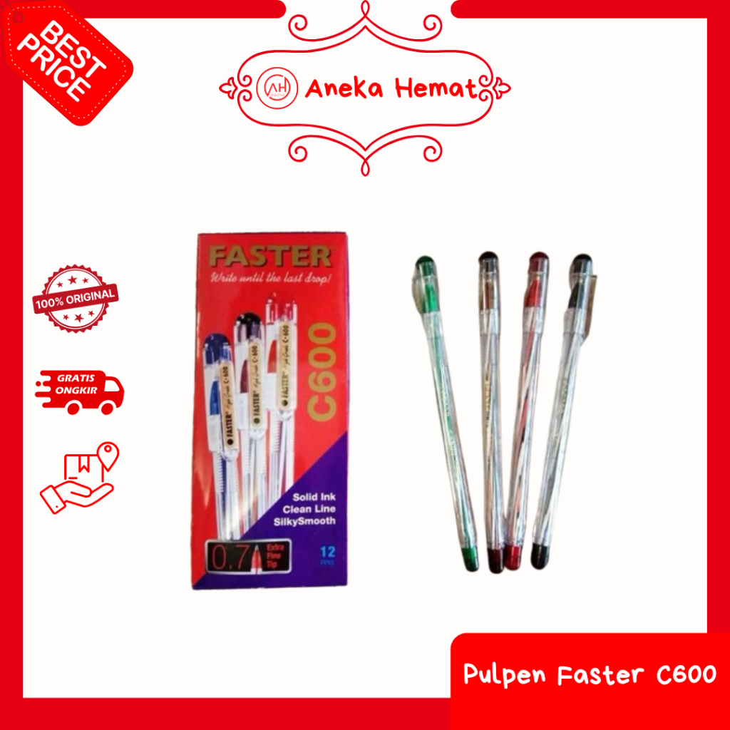 Anekahemat - Pena Faster C6000 (1PCS) - Pulpen Faster C600 0.7mm - Pena Bolpoin