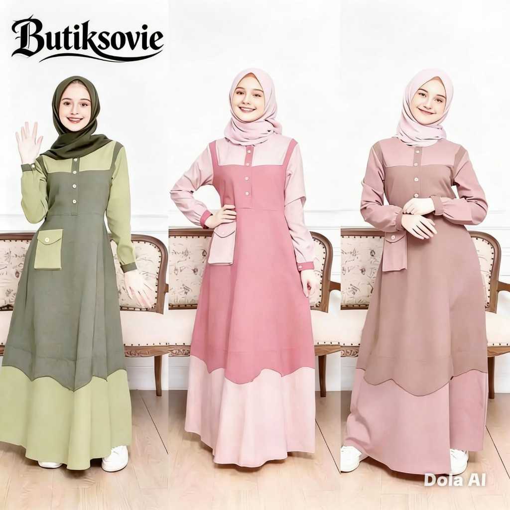 Baju Lebaran Anak remaja Busana Muslim Anak Perempuan Usia 10-17Tahun Gamis Remaja korea style polos