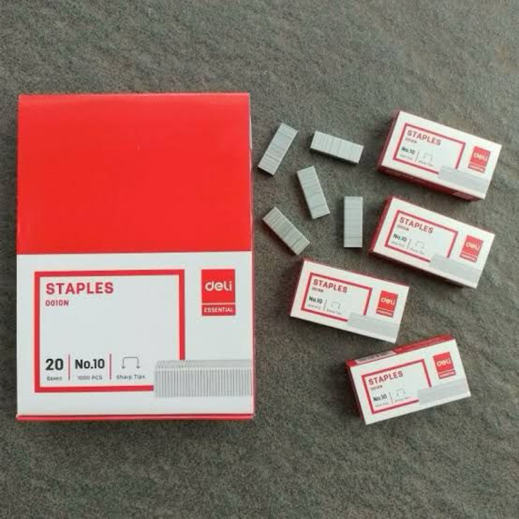 - [1 PACK] STAPLES DELI / AGATIS No.10 || isi staples No.10 ISI 20 BOX