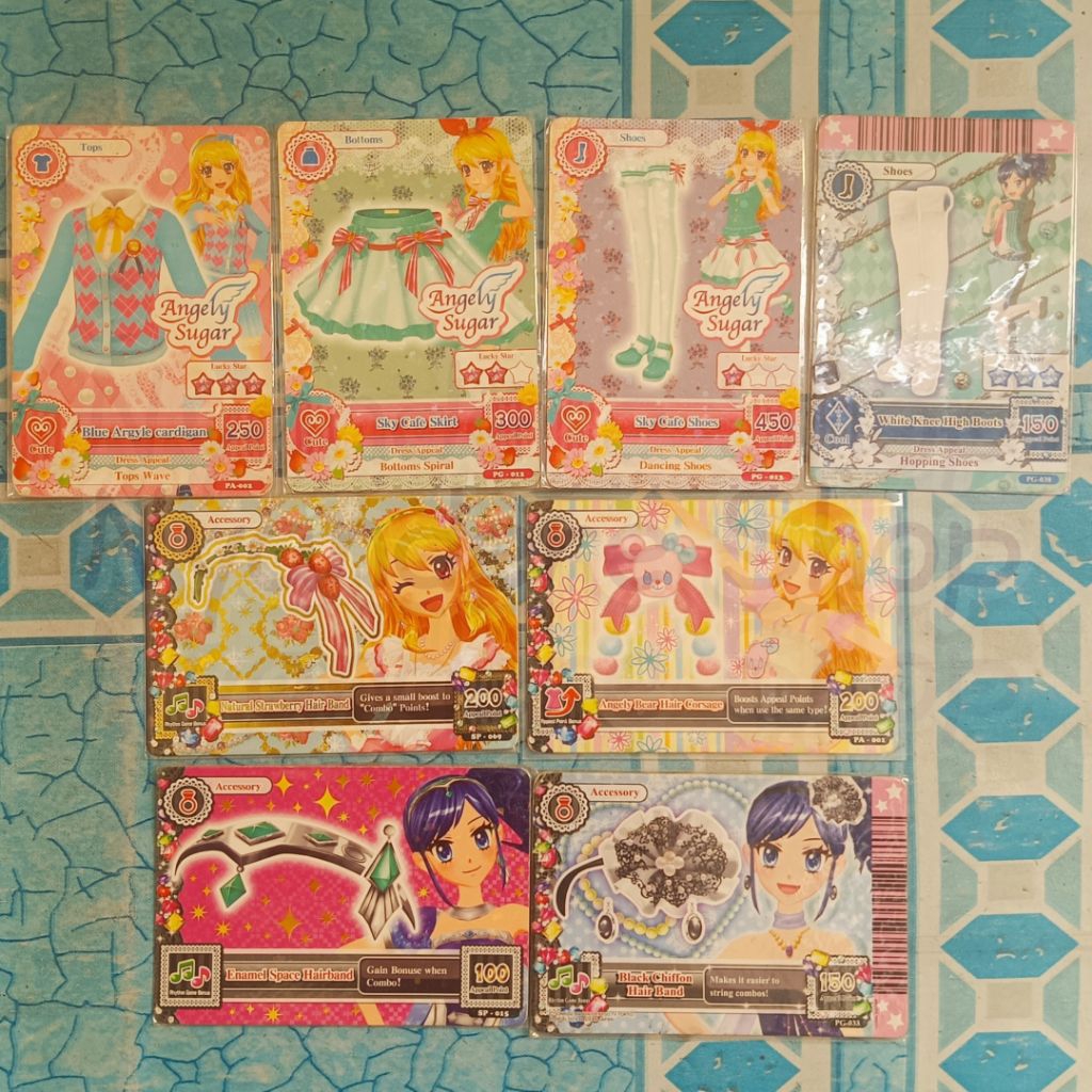 Aikatsu Promotion Satuan | Blue Argyle Cardingan Sky Cafe Skirt Shoes Natural Strawberry Angely Bear