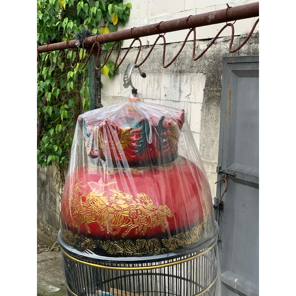 sangkar fiber burung perkutut motif kereta kencana