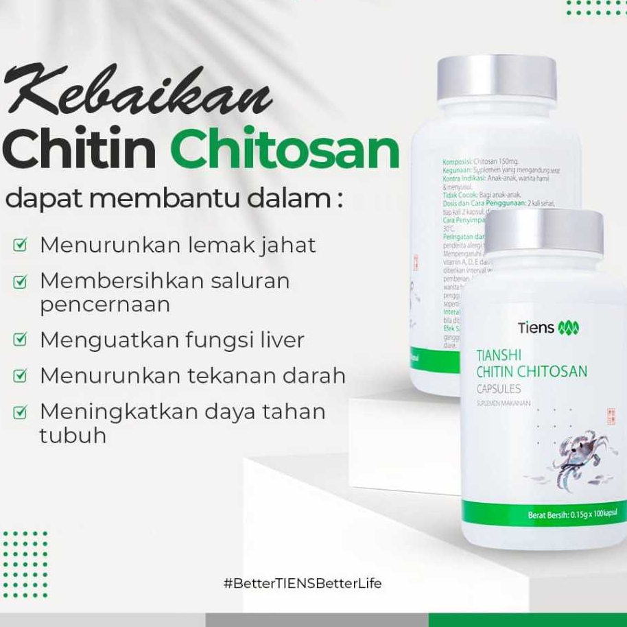 Tiens Chitin Chitosan Original 100 Kapsul | Chitosan Tiens Asli 1 Botol