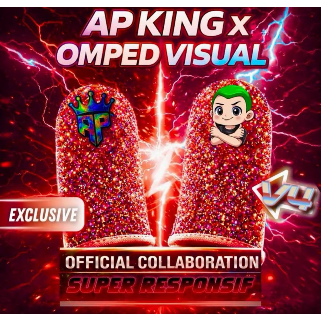 promo plas sale Sarung Jempol AP King V4 X Omped Visual Spesial Edition Super Responsif, Anti Kering