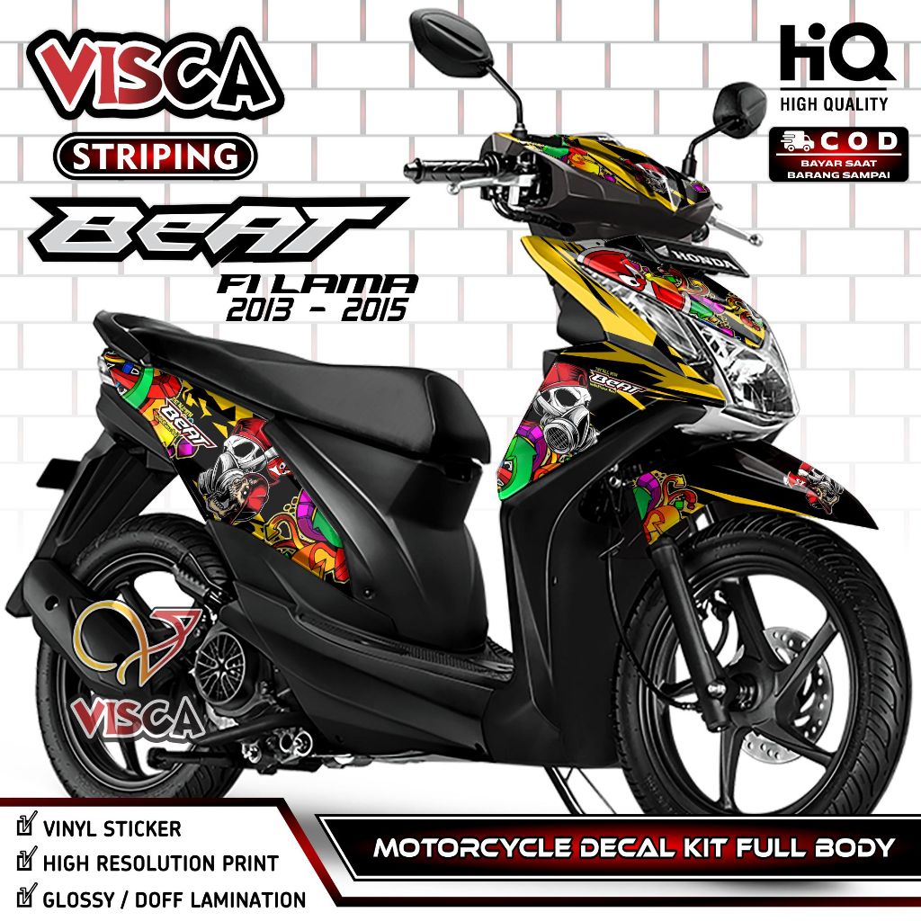 Decal Beat Fi 2013 Full Body - Stiker Motor Beat Fi 2014 Full Body - Striping Beat Fi 2015 Fullbody 