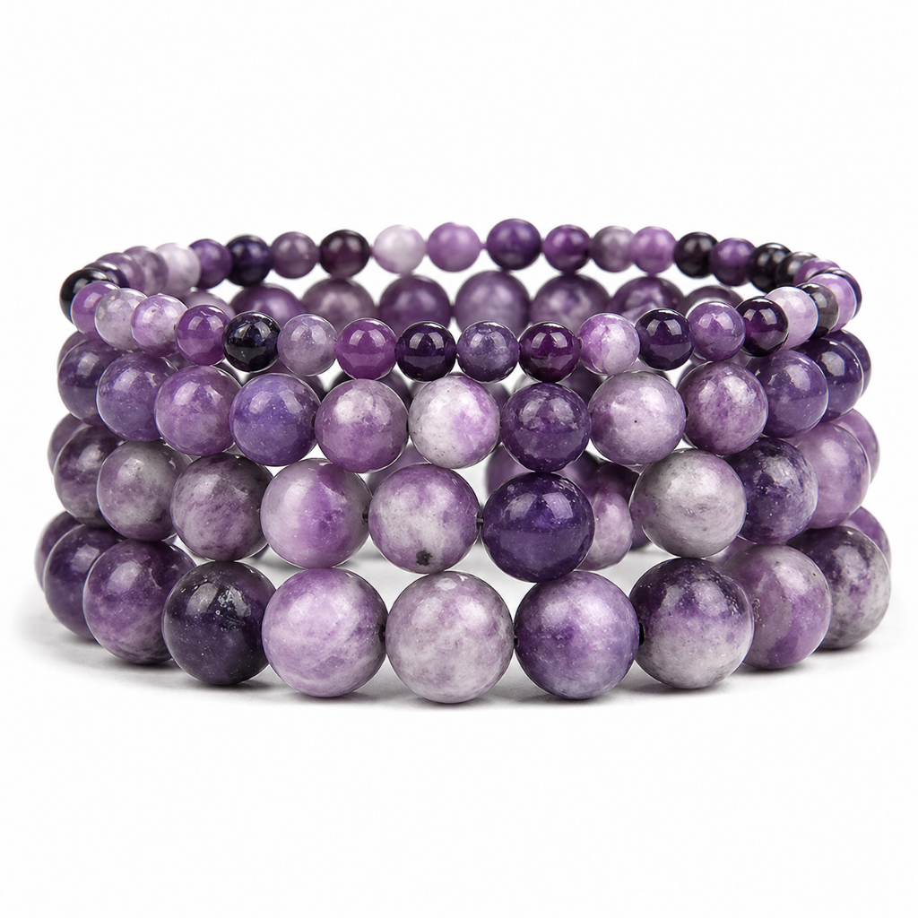 Gelang Batu Alam Asli Kristal Wanita Kualitas Tinggi Natural Gemstone Kecubung Ungu Kalimantan