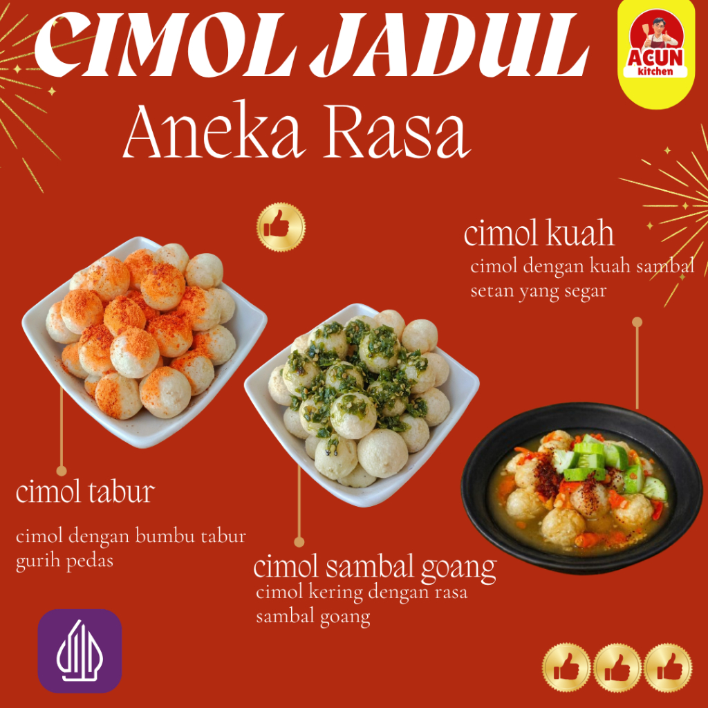 cimol jadul instan bumbu tabur,sambal goang, cimol kuah by Acun Kitchen