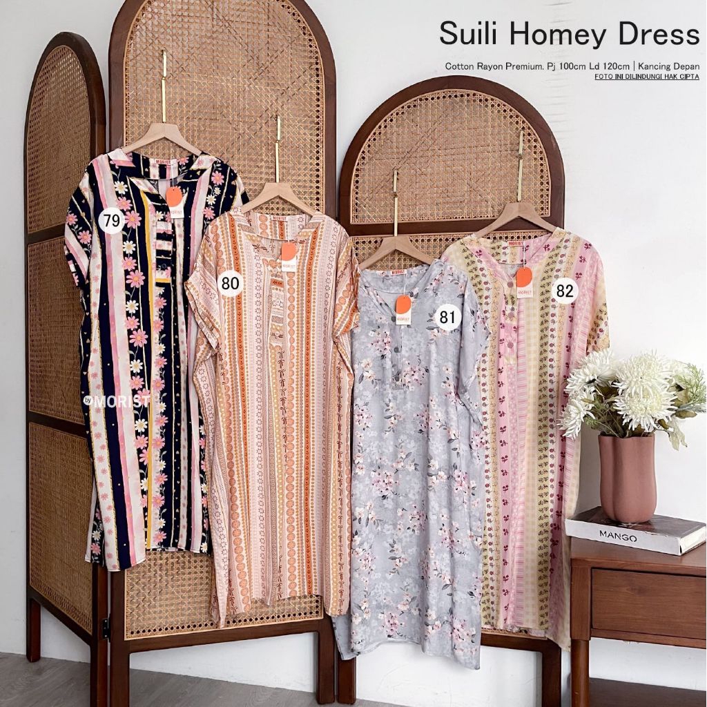 Suili HomeDress Daster Pendek Premium Catton Rayon Original Ori Morist Berlabel