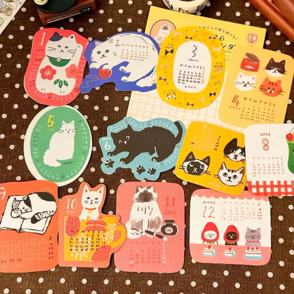 STICKER KUCING CAT / STICKER CALENDER CAT KUCING / CALENDER CAT KUCING STICKER