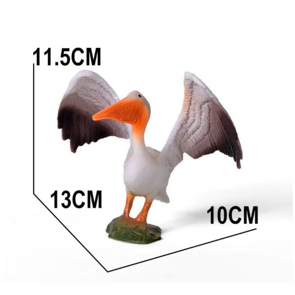 Miniatur burung Pelikan - mainan burung Pelikan - mainan simulasi hewan edukasi burung Pelikan figur