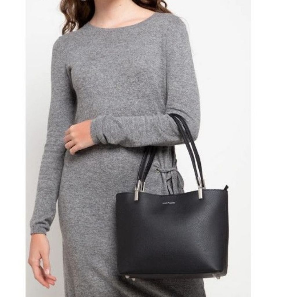 Tas Hush Puppies Blossom Tote - L - Black - PRELOVED