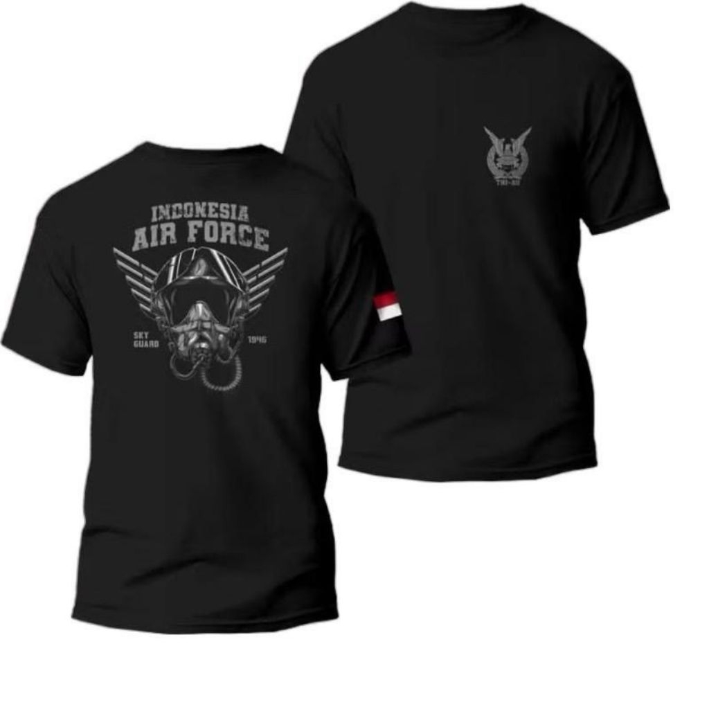 Kaos Tni Au Indonesia Air Force Gambar Helm Pilot Jet