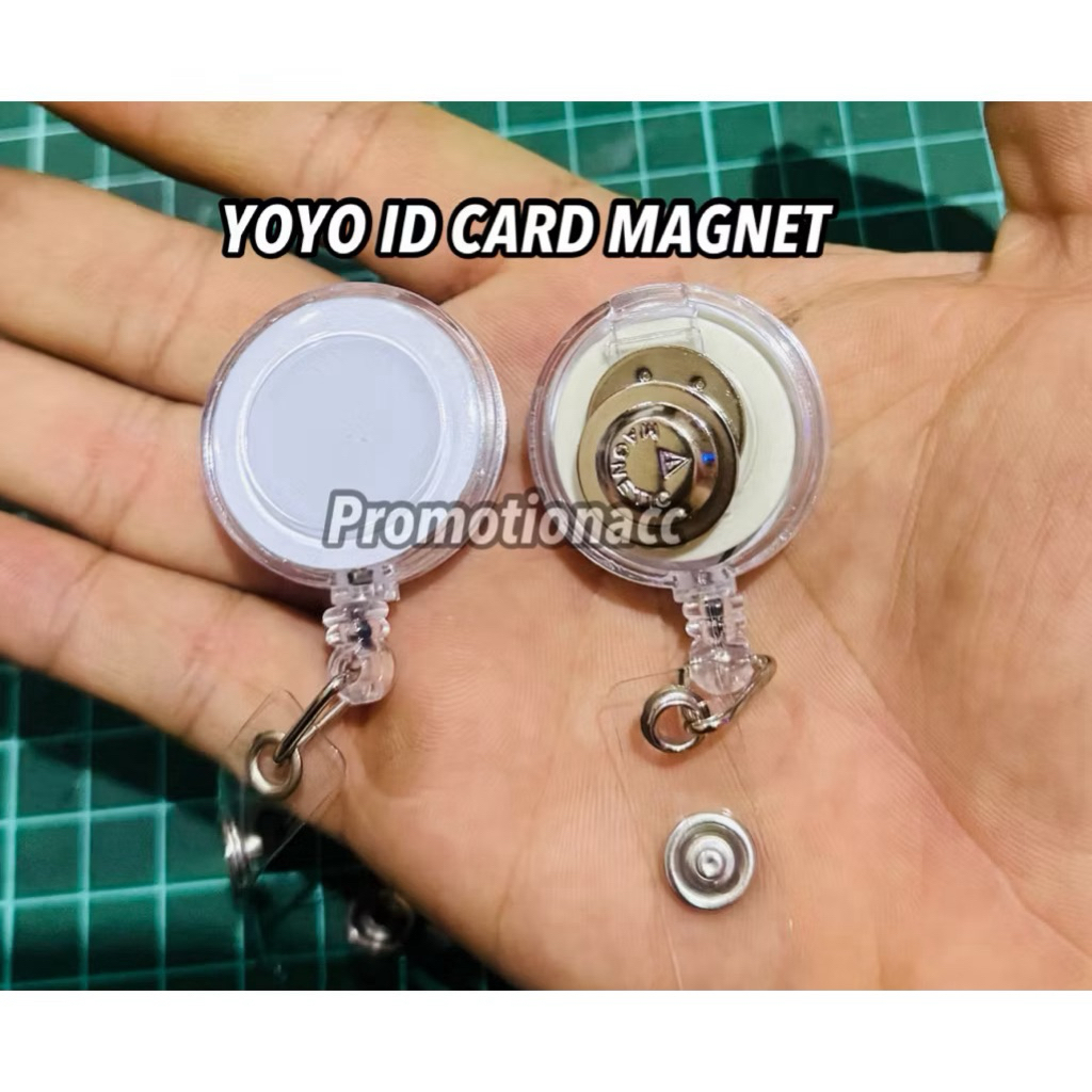 Gantungan ID Card Yoyo Magnet / Yoyo Magnet / Yoyo ID Card Name Tag Magnet Plus Logo Custom atau Pol