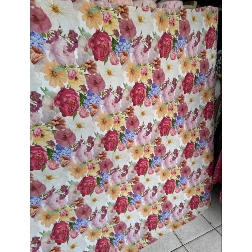 [ 0.5 Meter ] Kain Katun Rayon Motif Viscose Premium import Terbaru _Kain Rayon Eceran_Kain Rayon Pr