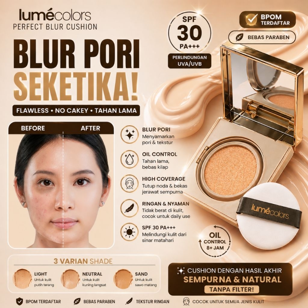 Lumecolors Perfect Blur Cushion SPF 30 Original Bpom