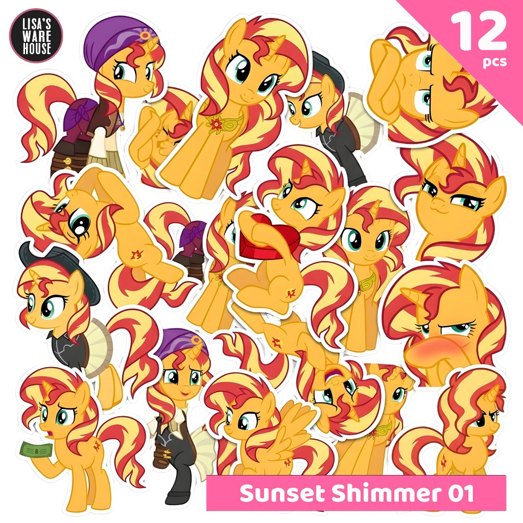 12 PCS Sticker My Little Pony : Sunset Shimmer Volume 01