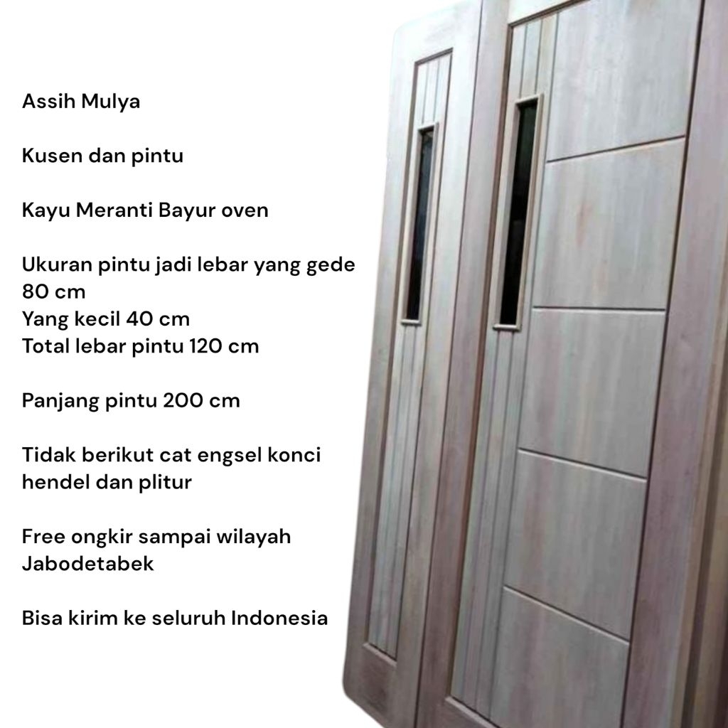 kusen dan pintu kupu-kupu kayu Meranti Bayur oven