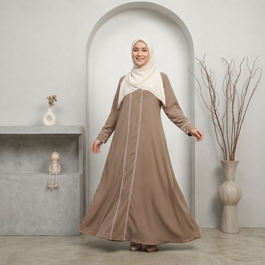 Gamis Medina Abaya Polos Basic Simple Elegan Bahan Wolfis / Abaya Umroh / Abaya Hitam Size M L XL XX