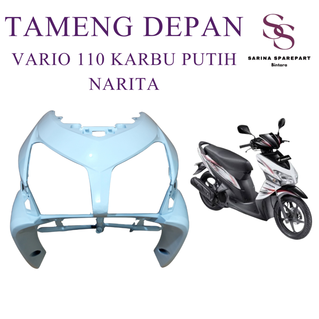 Tameng Panel Depan Vario 110 Karbu Cover Body Tameng Depan Vario 110 Karbu KVB PUTIH Narita