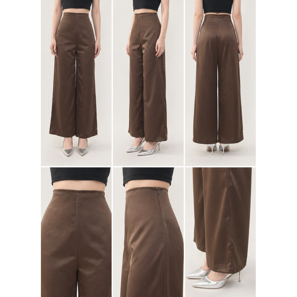 [Wear Rose] Satin Pants - Celana satin wanita - Celana kulot