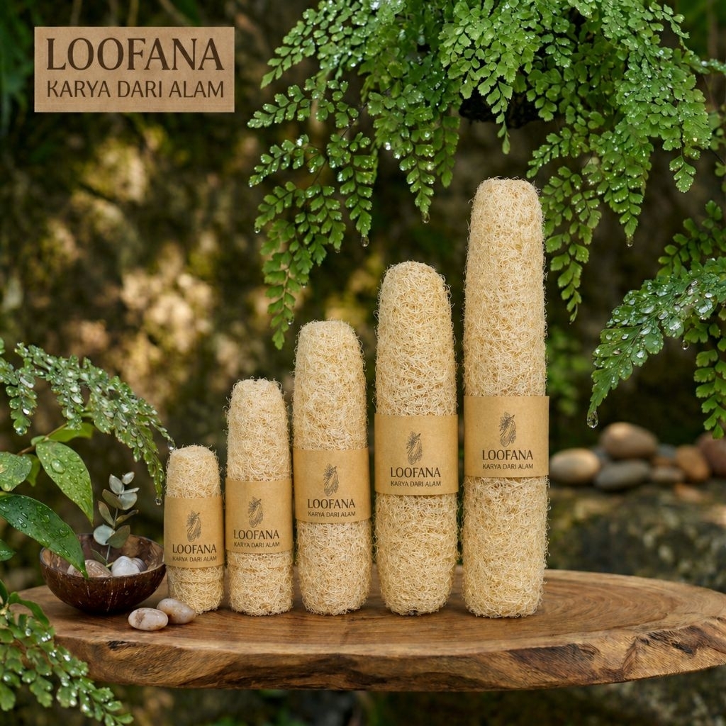 Loofana Spons Loofah kering, Luffa, Oyong. Alami Ramah Lingkungan