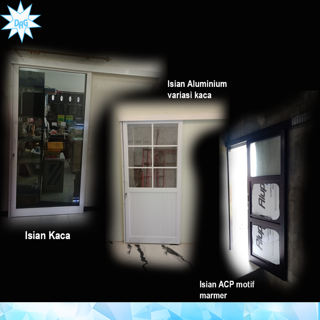 Pintu Sliding Aluminium coklat Pintu sliding aluminium kaca putih pintu aluminium mojokerto