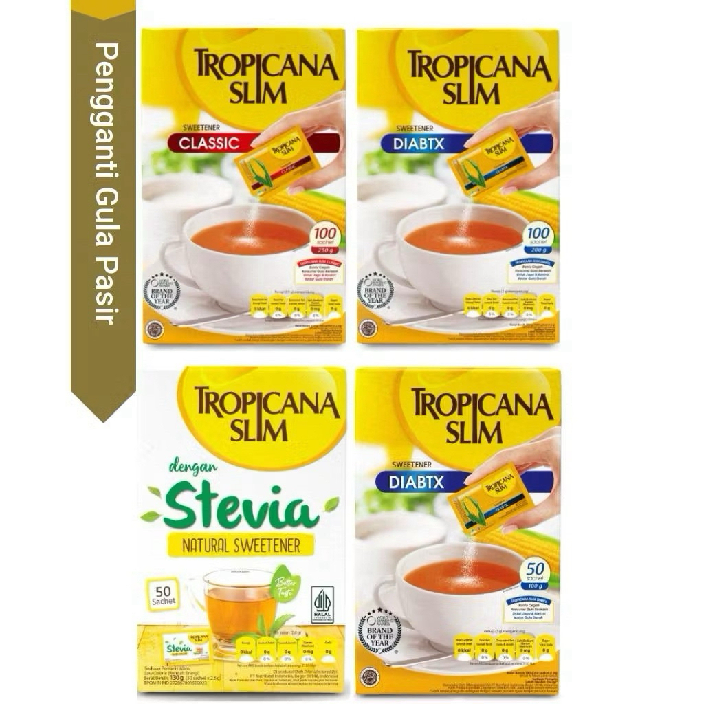 Tropicana Slim Sweetener / Gula Tropicana Slim 100 Sachet 50 Sachet