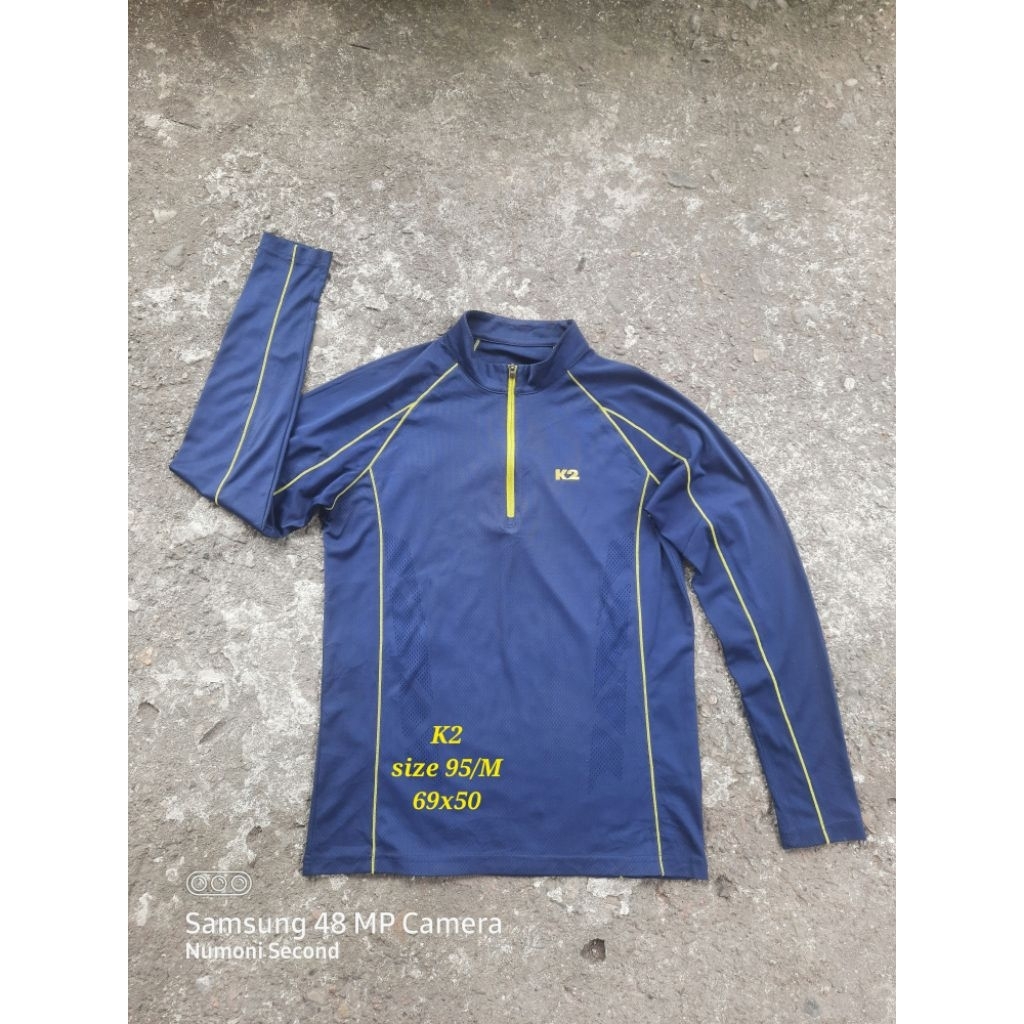 kaos baselayer k2 gunung outdoor hiking olahraga lari running sepeda