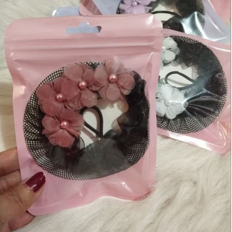 Cepol Karet Rambut|Cepol Harnet Motif Bunga|Sanggul Cepol Anak