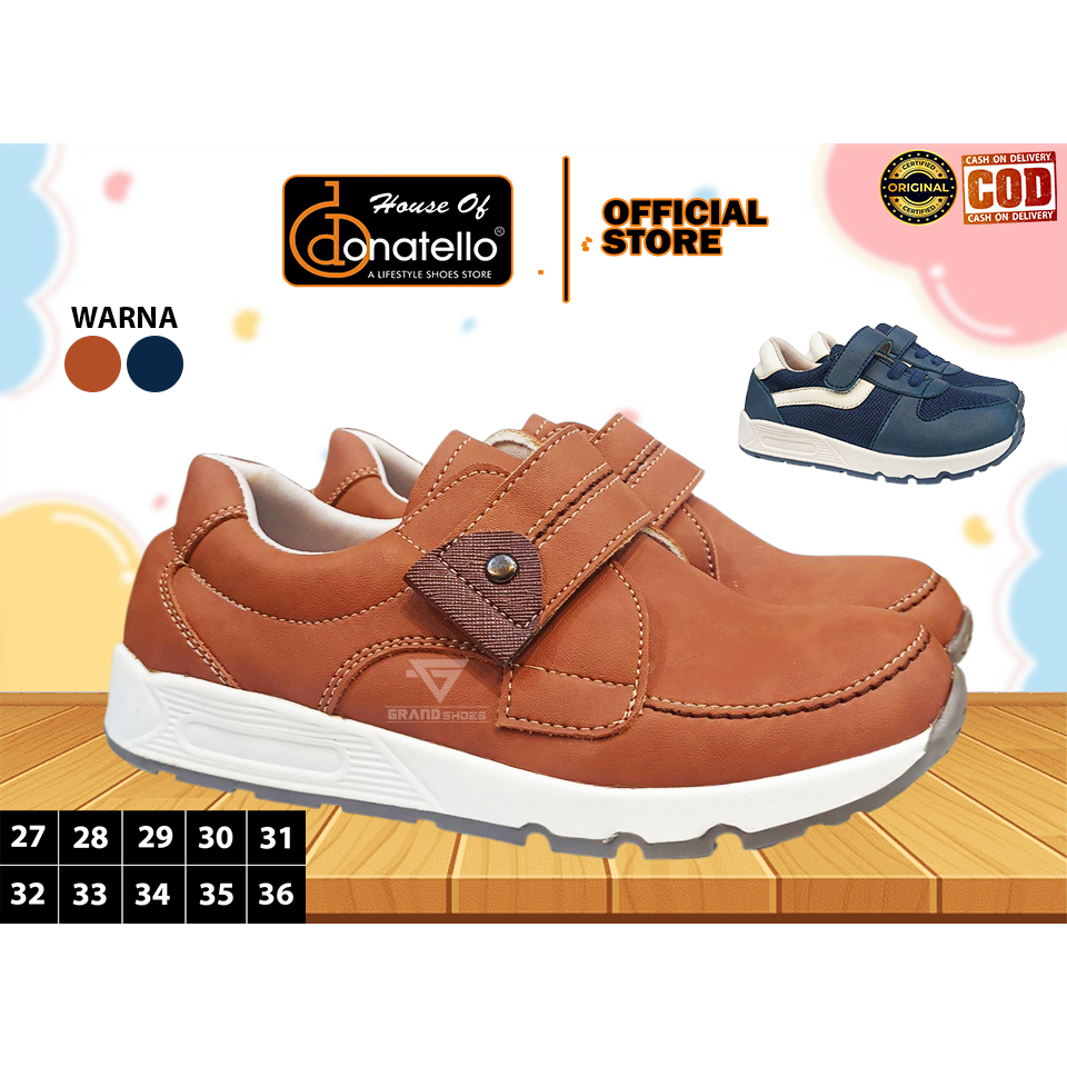 DONATELLO CC Sepatu sneakers vecro anak laki laki kasual anti slip terbaru original