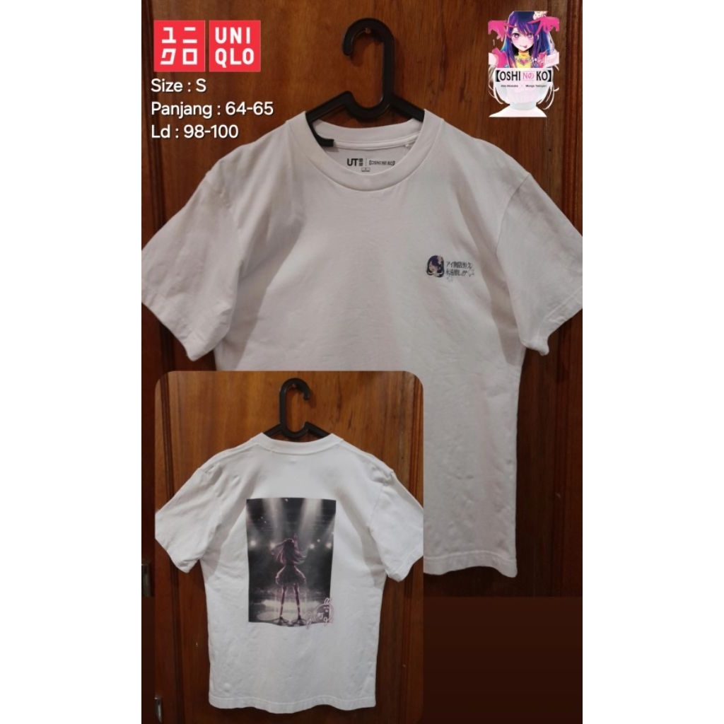 Kaos Tshirt Uniqlo UT x Oshi No Ko.  preloved/second/vintage