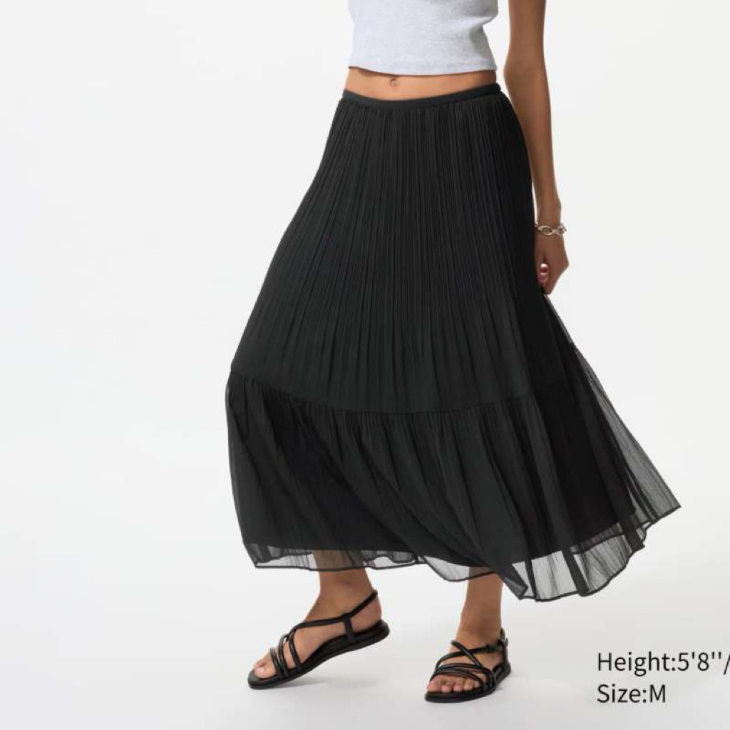 Uniqlo - Tiered skirt black