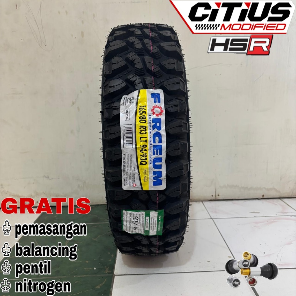 FORCEUM Ban Mobil Ring 13 MT 165 80 R13 Karet Baru Ragi Tahu Cangkul