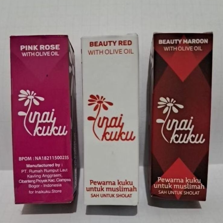 INAI KUKU Beauty Maroon Merah Pink / Henna Muslimah