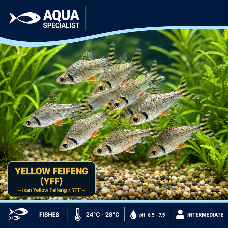 Ikan Hias Yellow Feifeng YFF Size 8-9 cm - Tankmate Predator dan Pemakan Alga Lumut / Algae Eater